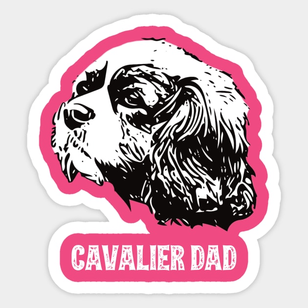 Cavalier King Charles Spaniel Dad Sticker by DoggyStyles